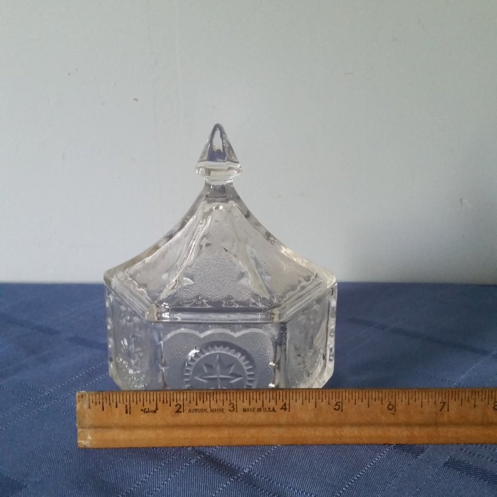 Vintage Glass Candy dish w/lid - Picture 3 of 6